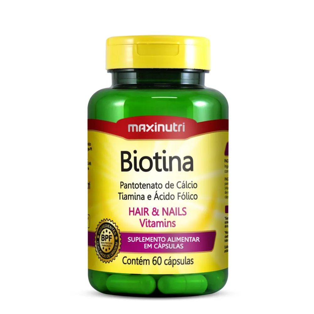 Biotina Maxinutri Hair e Nails Vitamins 60 Cápsulas