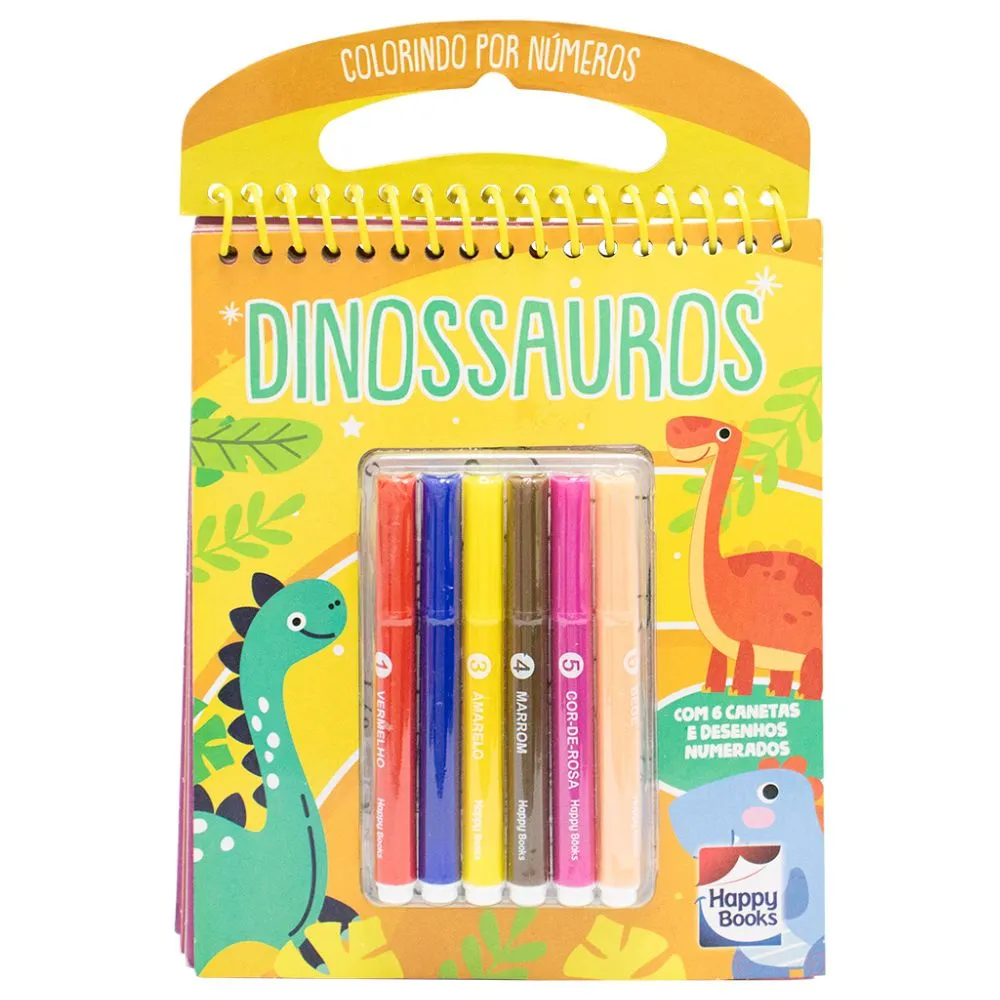 Livro Happy Books Colorindo Por Números Dinossauro