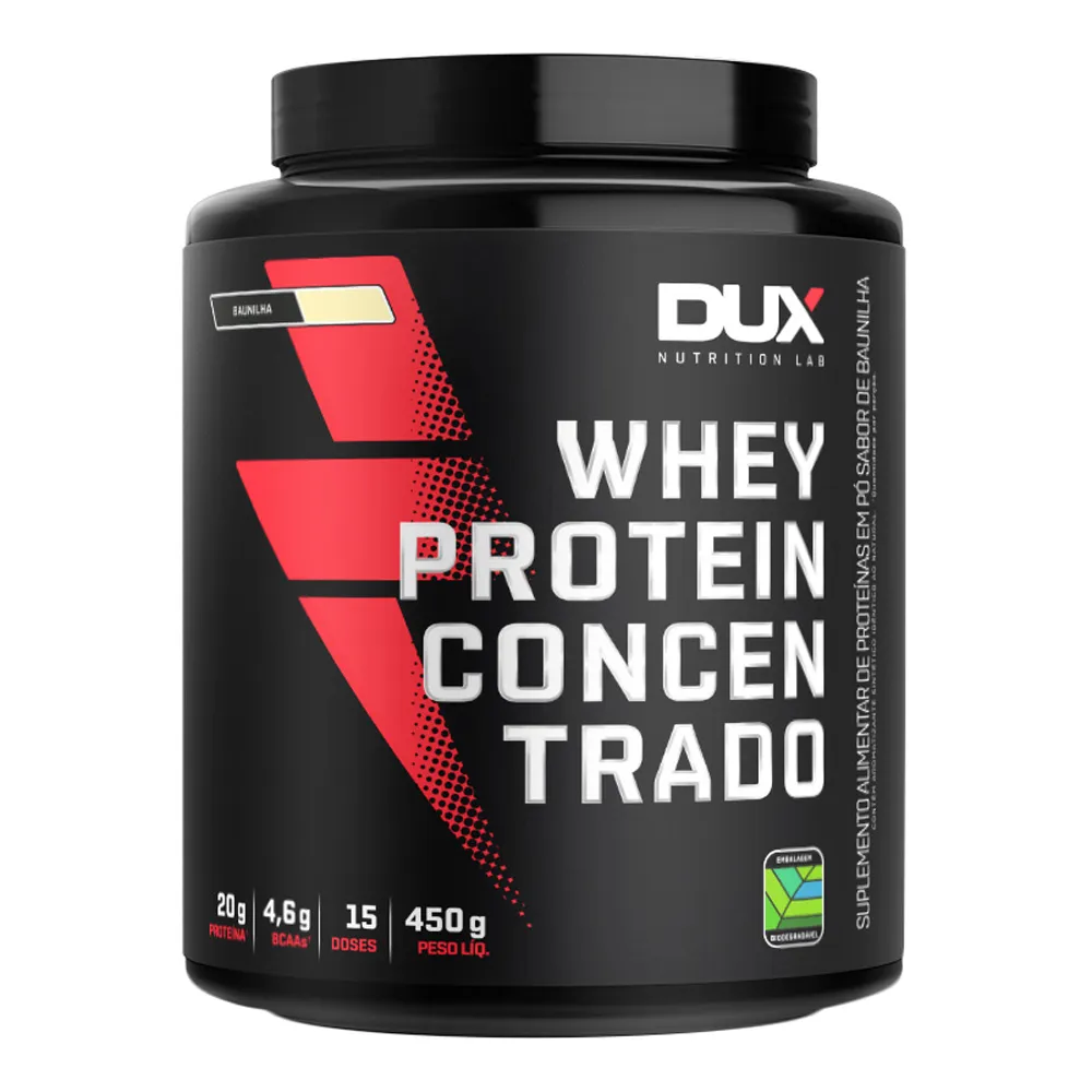 Whey Protein Dux Concentrado Sabor Baunilha 450g Drogaria Araujo