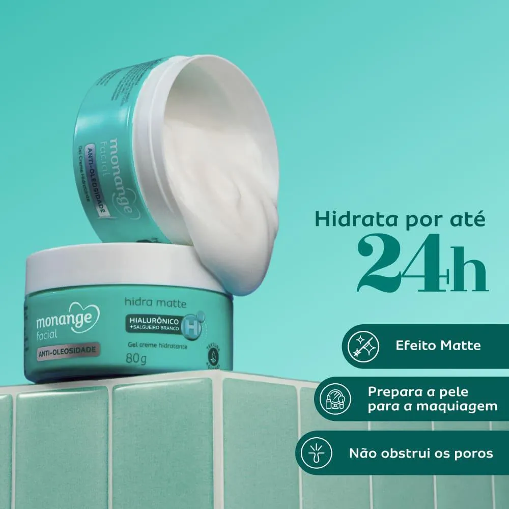 Gel Creme Hidratante Monange Facial Antioleosidade 80g - Drogaria