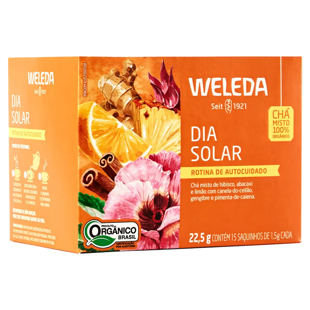 Chá Misto Weleda Dia Solar Orgânico Rotina de Autocuidado 15 Sachês de 1,5g cada