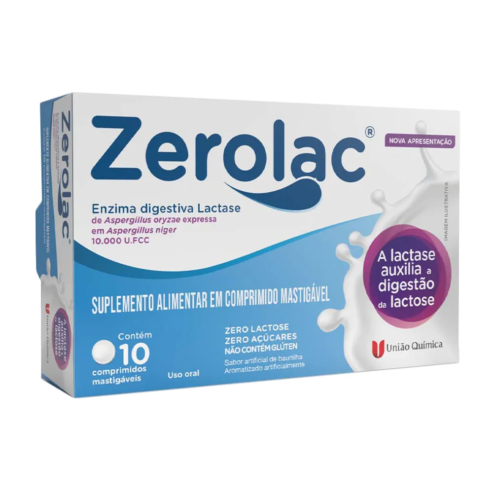 Zerolac 10.000 U.FCC com 10 Comprimidos Mastigáveis