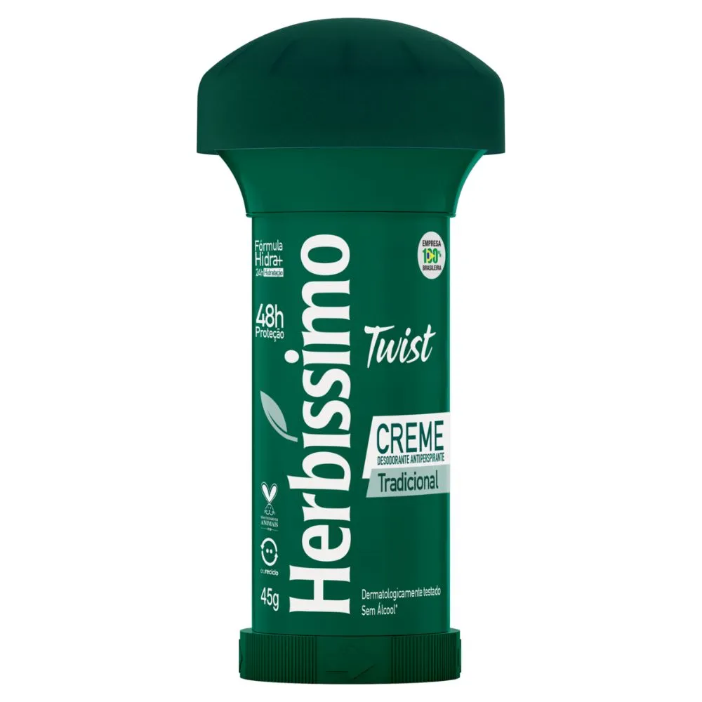 Desodorante Herbíssimo Twist Creme Antitranspirante Tradicional 48h com 45g