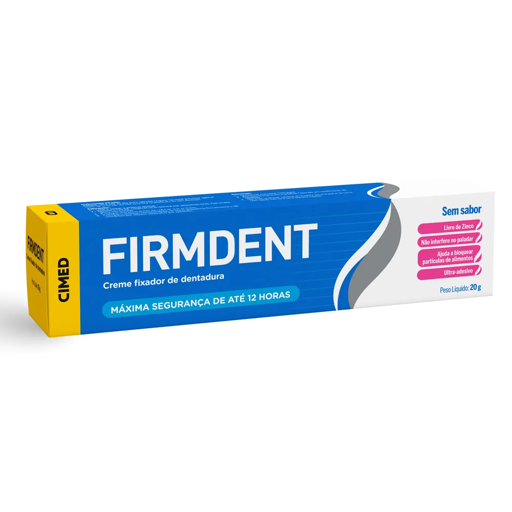 Creme Fixador de Dentadura Firmdent Sem Sabor 20g