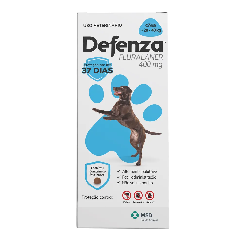 Defenza Antiparasitário para Cães de 20 a 40kg com 1 Comprimido Mastigável
