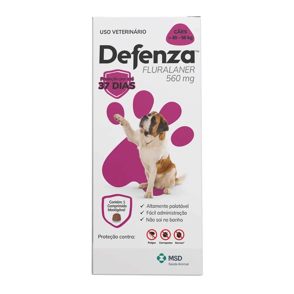 Defenza Antiparasitário para Cães de 40 a 56kg com 1 Comprimido Mastigável