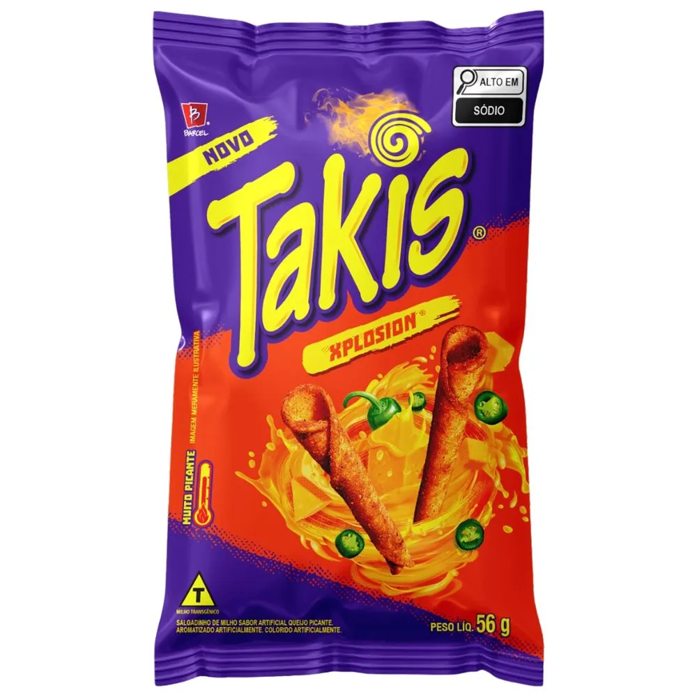 Salgadinho de Milho Picante Xplosion Takis Pacote 56g