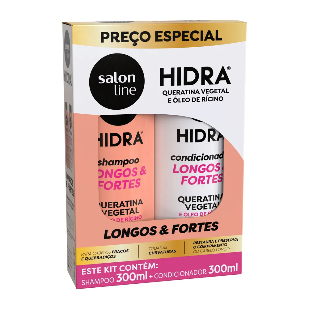 Shampoo e Condicionador Salon Line Hidra Longos e Fortes 300ml cada Preço Especial