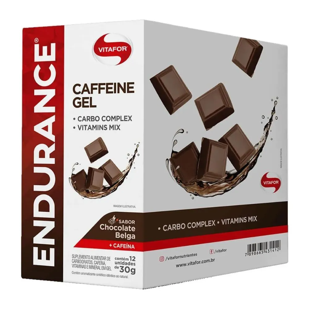 Endurance Vitafor Caffeine Gel Sabor Chocolate Belga 12 Unidades de 30g