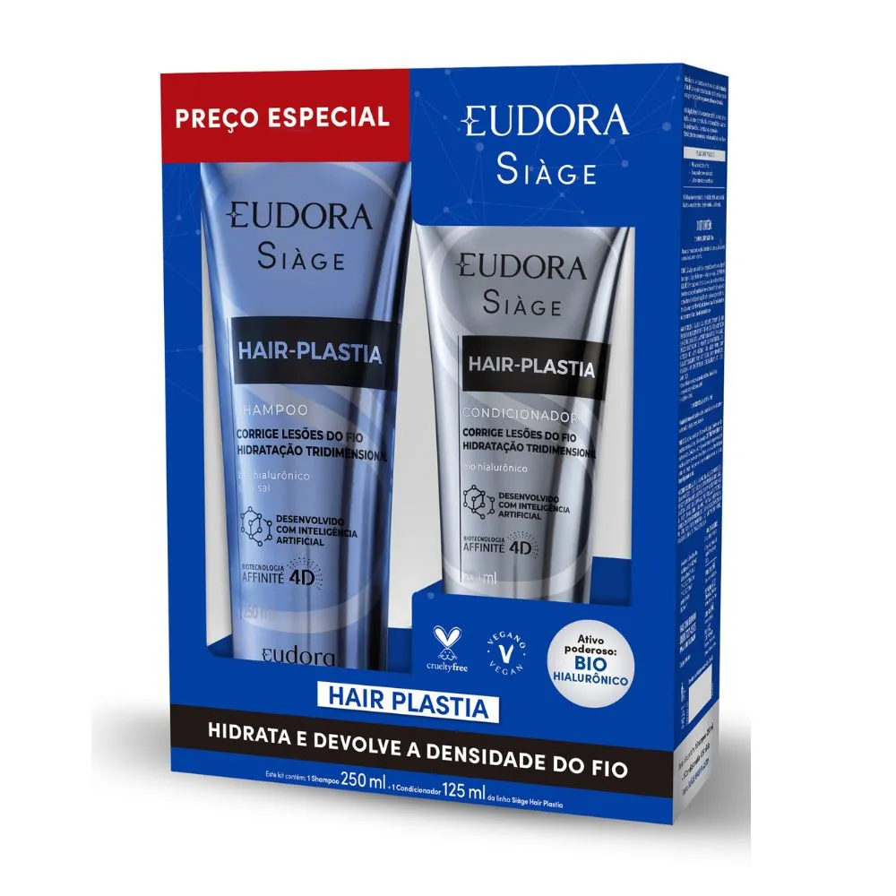 Eudora Siàge Hair-Plastia Shampoo 250ml e Condicionador 125ml