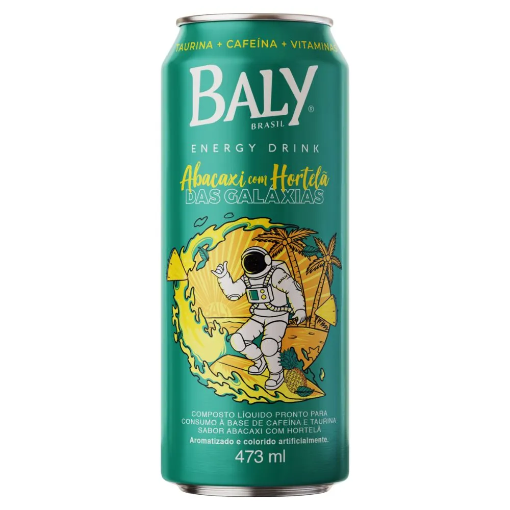 Energético Baly Abacaxi com Hortelã das Galáxias 473ml