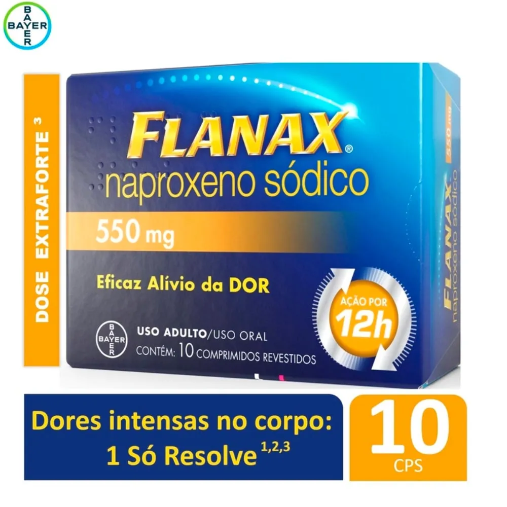 Flanax 550mg Bayer Analgésico com 10 comprimidos
