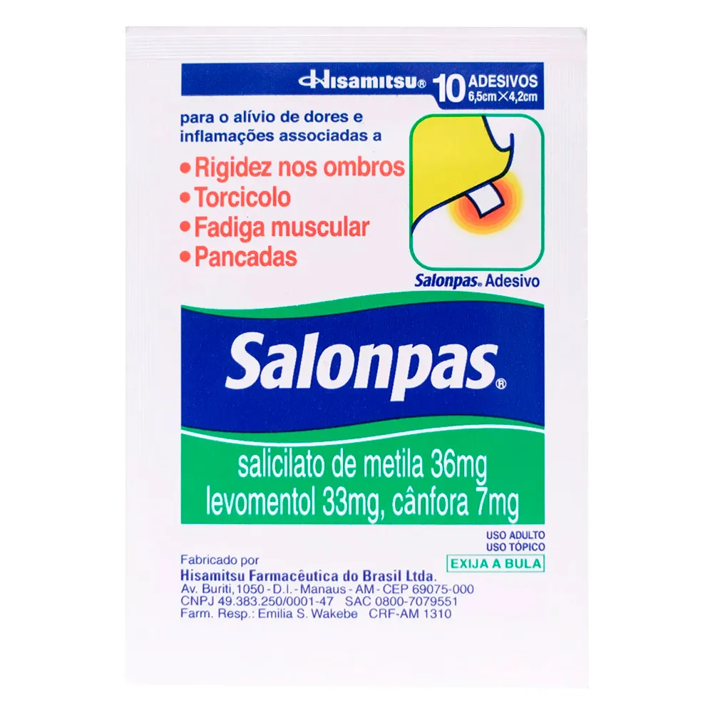 Adesivo Salonpas Tamanho Pequeno com 10 Unidades