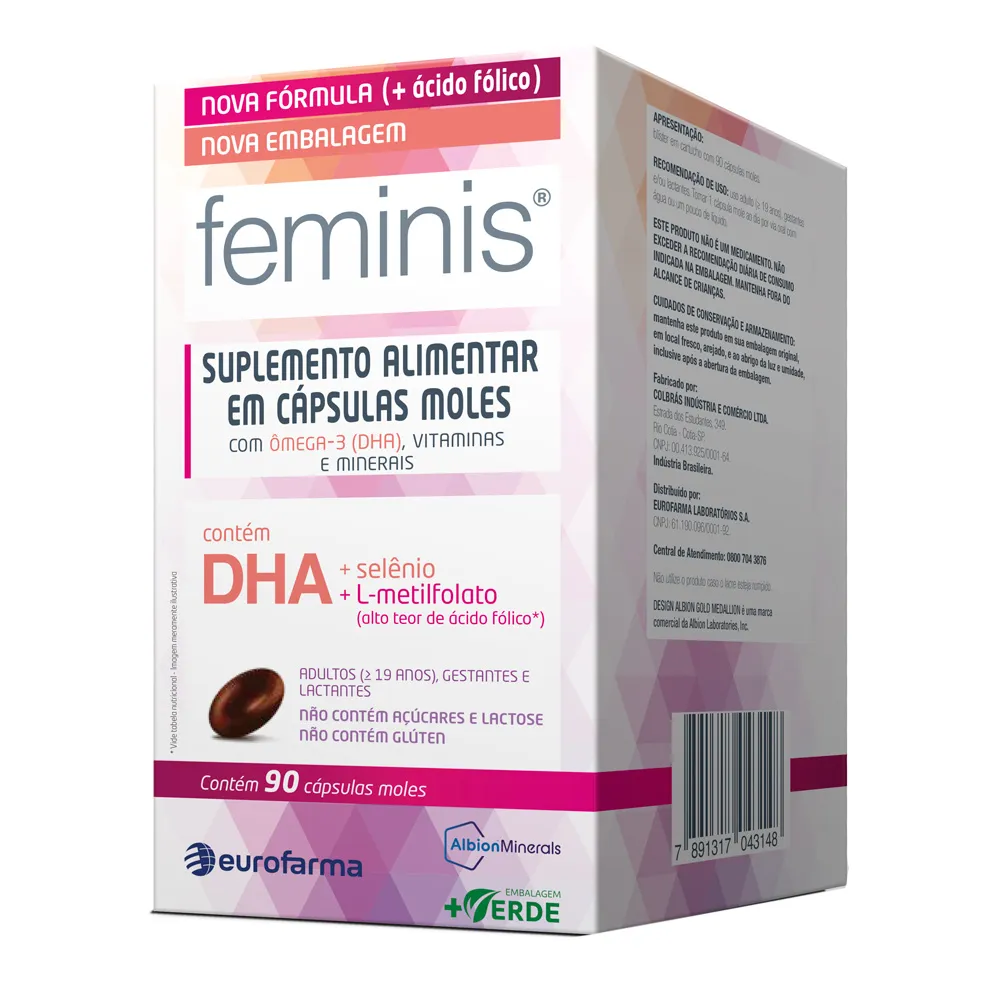 Feminis com 90 Cápsulas Moles - Drogaria Araujo