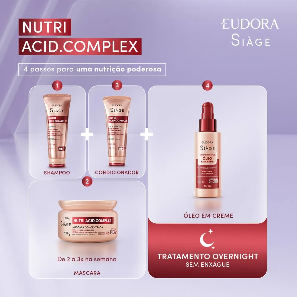 Máscara Concentrada Eudora Siàge Nutri Acid. Complex 250g