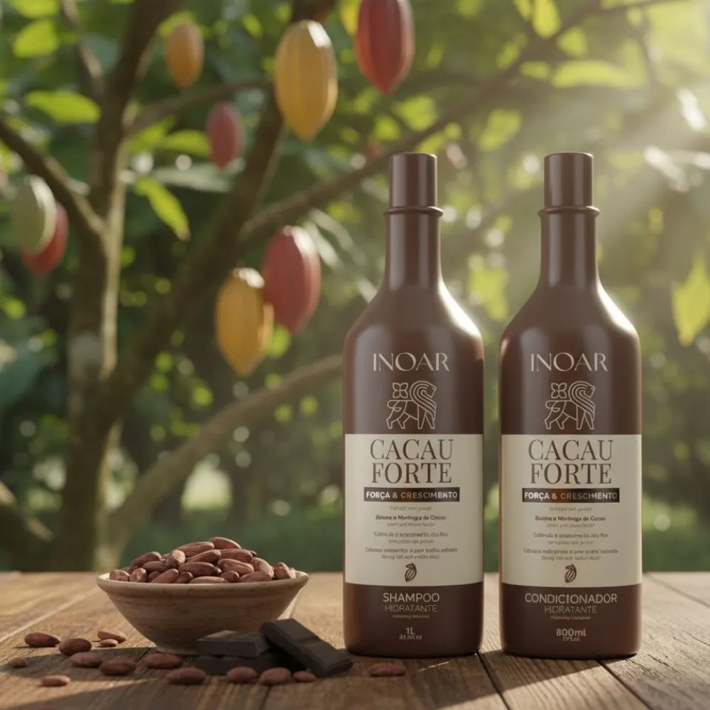 Shampoo Hidratante Inoar Cacau Forte 1L + Condicionador Hidratante