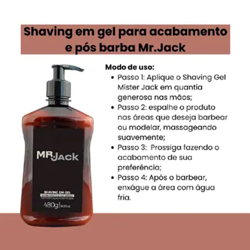 Gel Pós Barba e Acabamento Mr Jack Anti Irritação Mentolado 480g