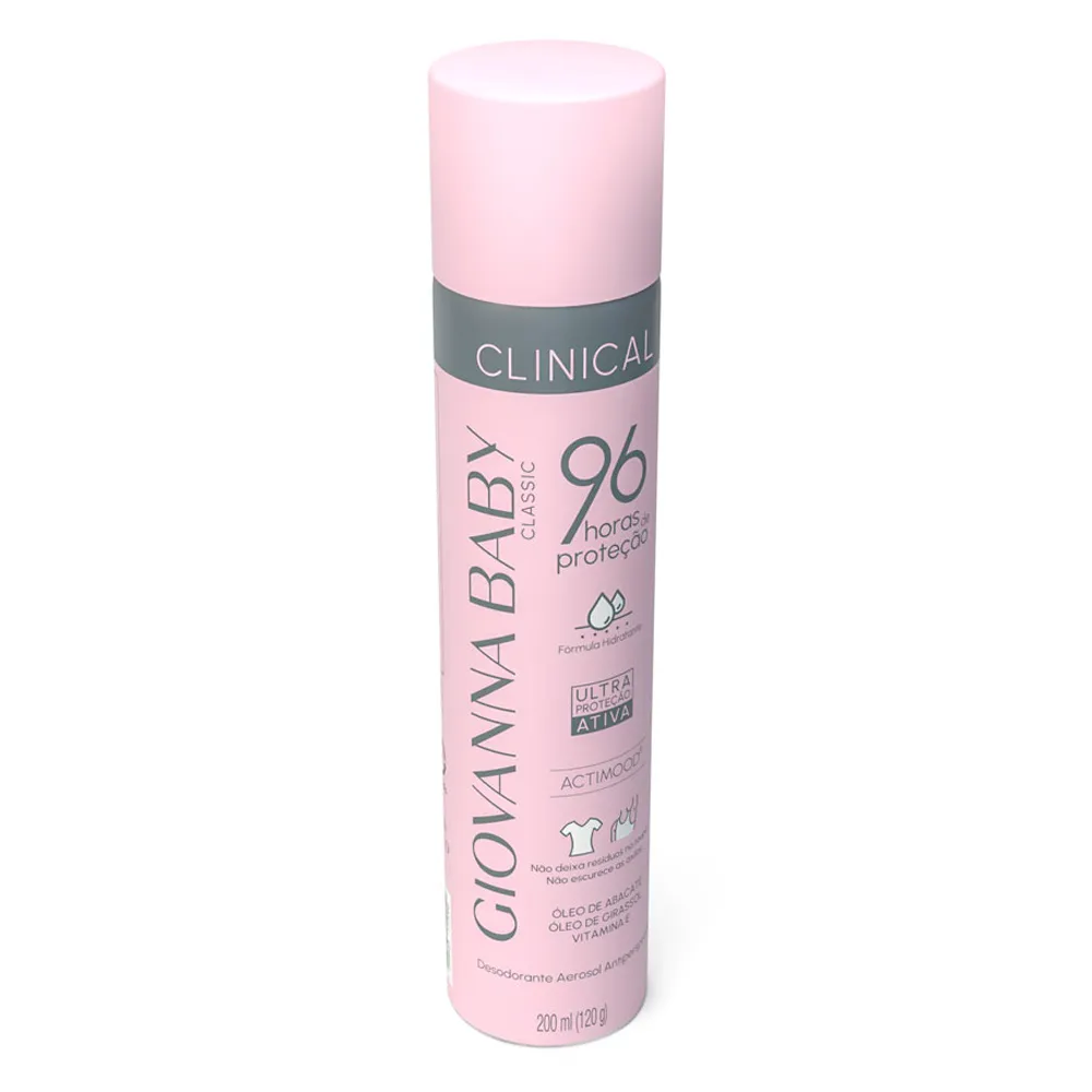 Kit 2 Desodorante Giovanna Baby Classic Clinical Aerosol 96 Horas