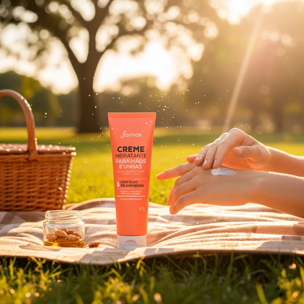 Creme Hidratante para Mãos e Unhas Farmax Com Óleos de Amêndoas