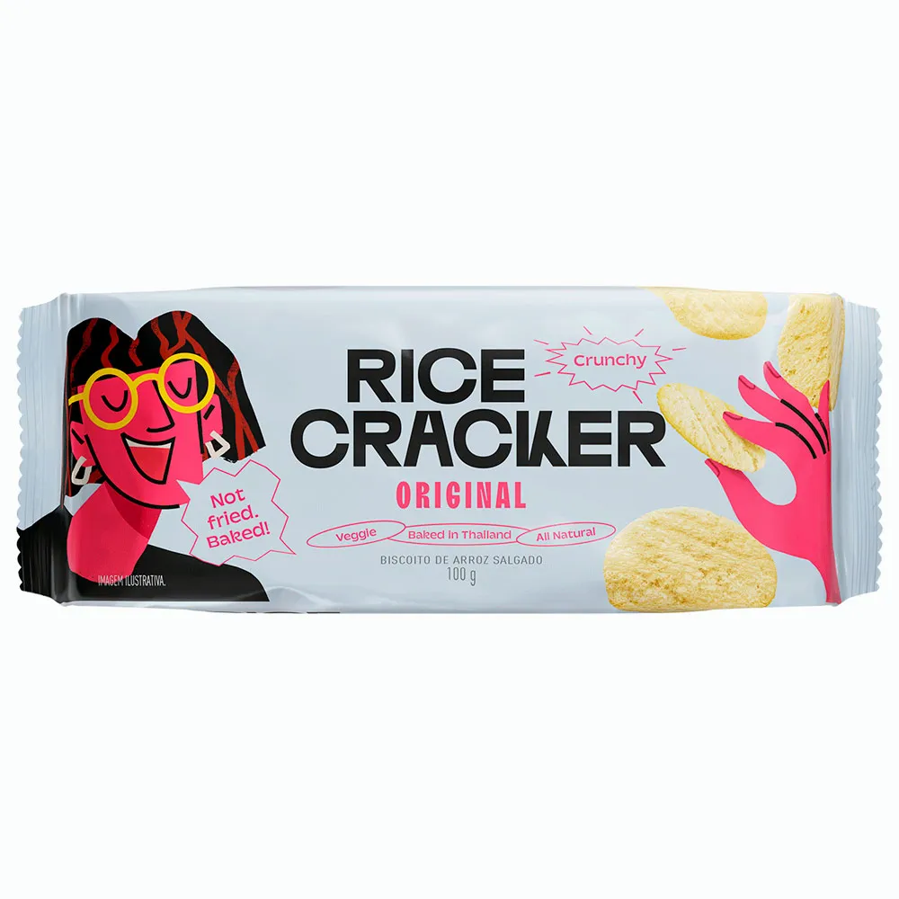 Biscoito de Arroz Salgado Rice Cracker Crunchy Original 100g - Drogaria ...