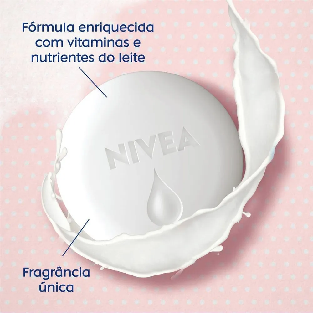 Sabonete em Barra NIVEA Pure Milk Sensitive Promo 6 unidades cada