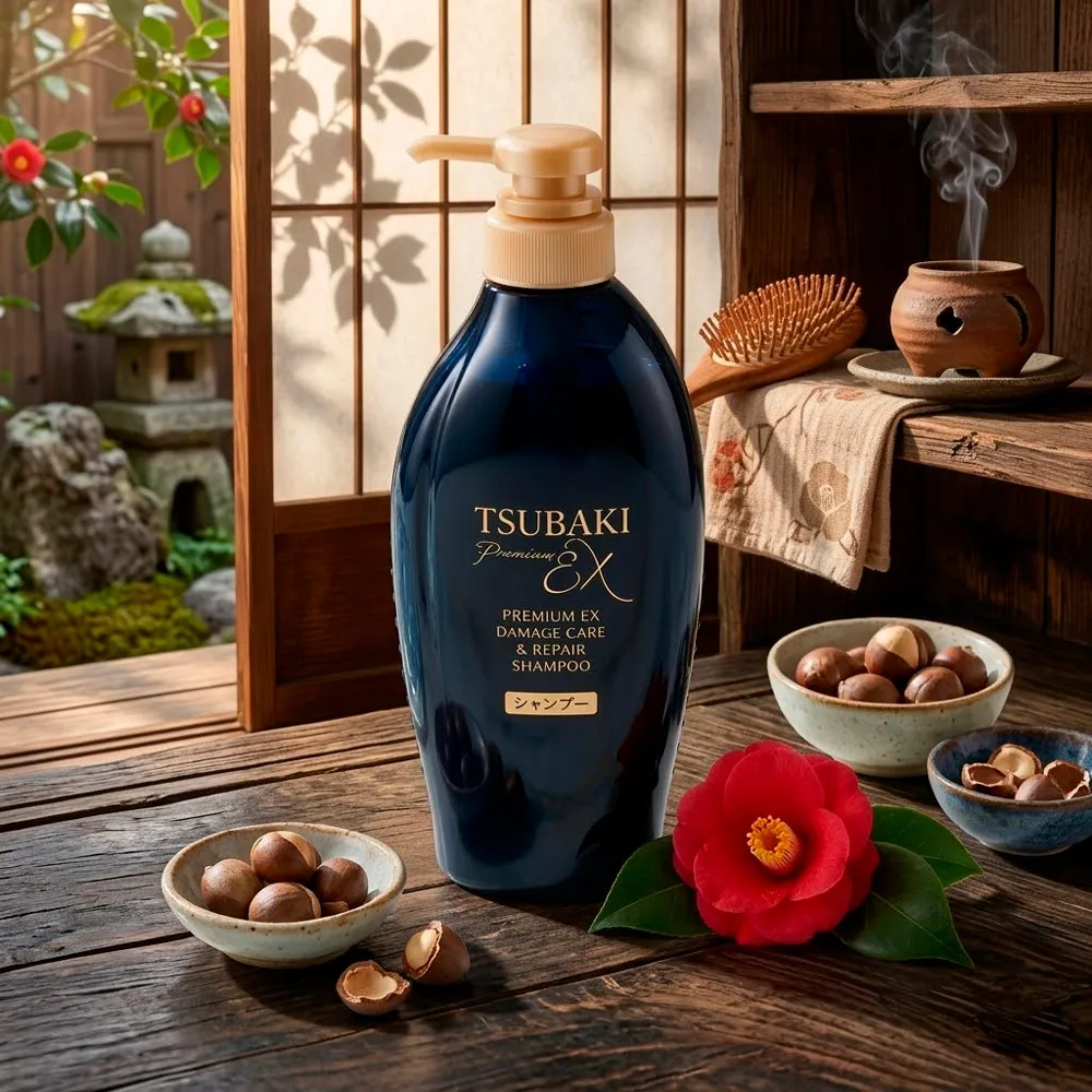 Shampoo Tsubaki Premium EX Damage Care e Repair 490ml - Drogaria