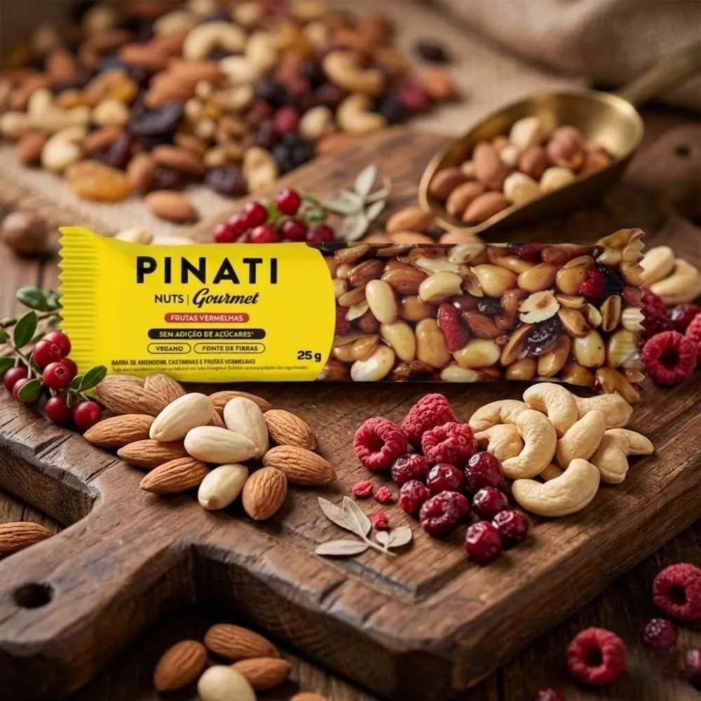 Barra de Cereais Pinati Nuts Gourmet Frutas Vermelhas 25g