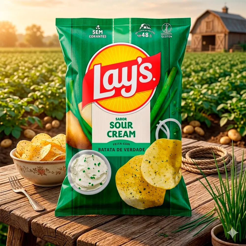 Batata Lays Sabor Sour Cream 62g - Drogaria Araujo