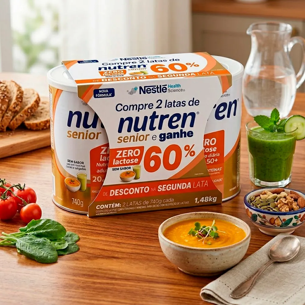 Nutren Senior Zero Lactose Sem Sabor Ganhe 60% de Desconto na