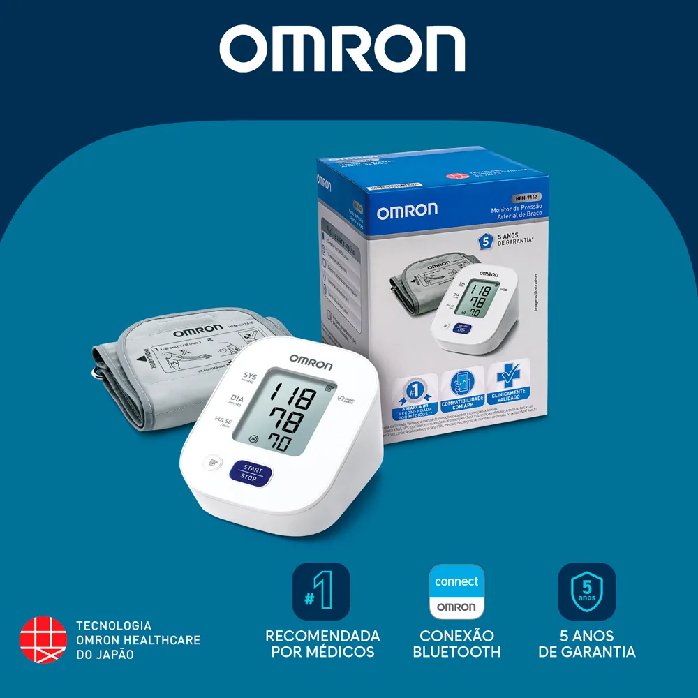 Aparelho de Pressão Omron Automático Braço HEM 7142 - Drogaria Araujo