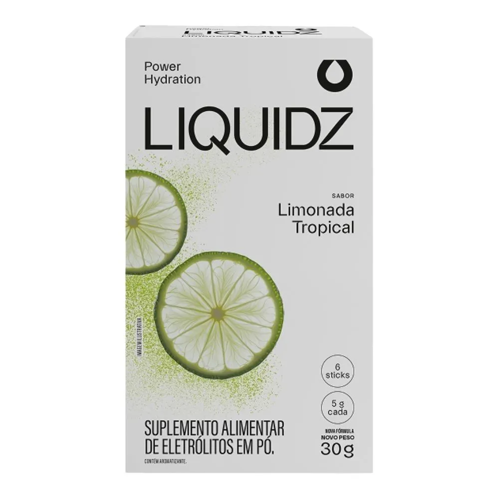 Liquidz Power Hydration Sabor Limonada Tropical 6 Sticks de 5g cada - 30G