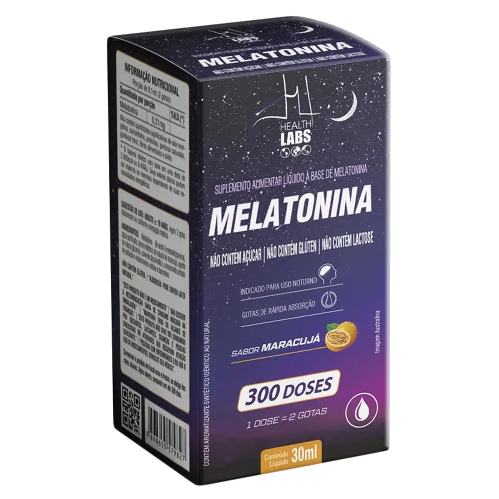 Melatonina Health Labs 300 Doses Sabor Maracujá 30ml
