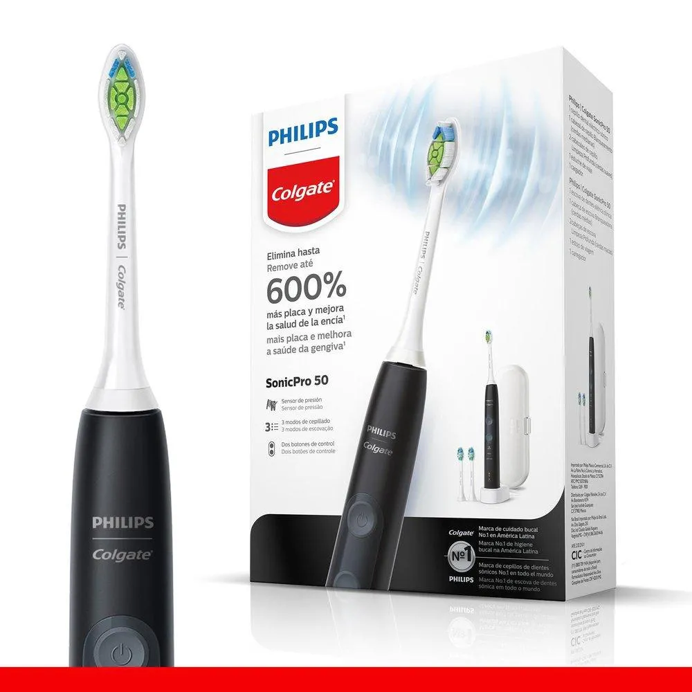 Escova Dental Elétrica Philips Colgate Sonic Pro 50 Recarregável