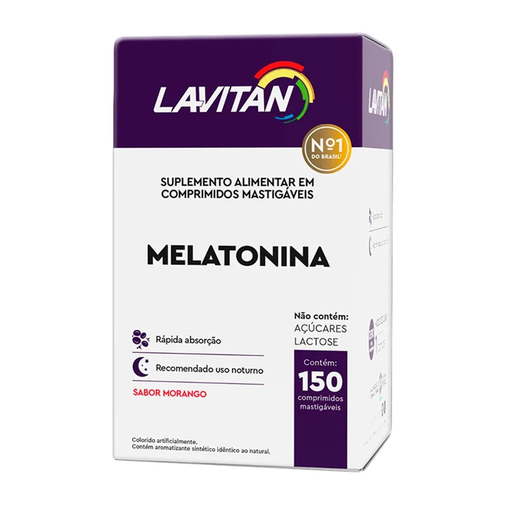 Lavitan Melatonina Sabor Morango com 150 Comprimidos Mastigáveis