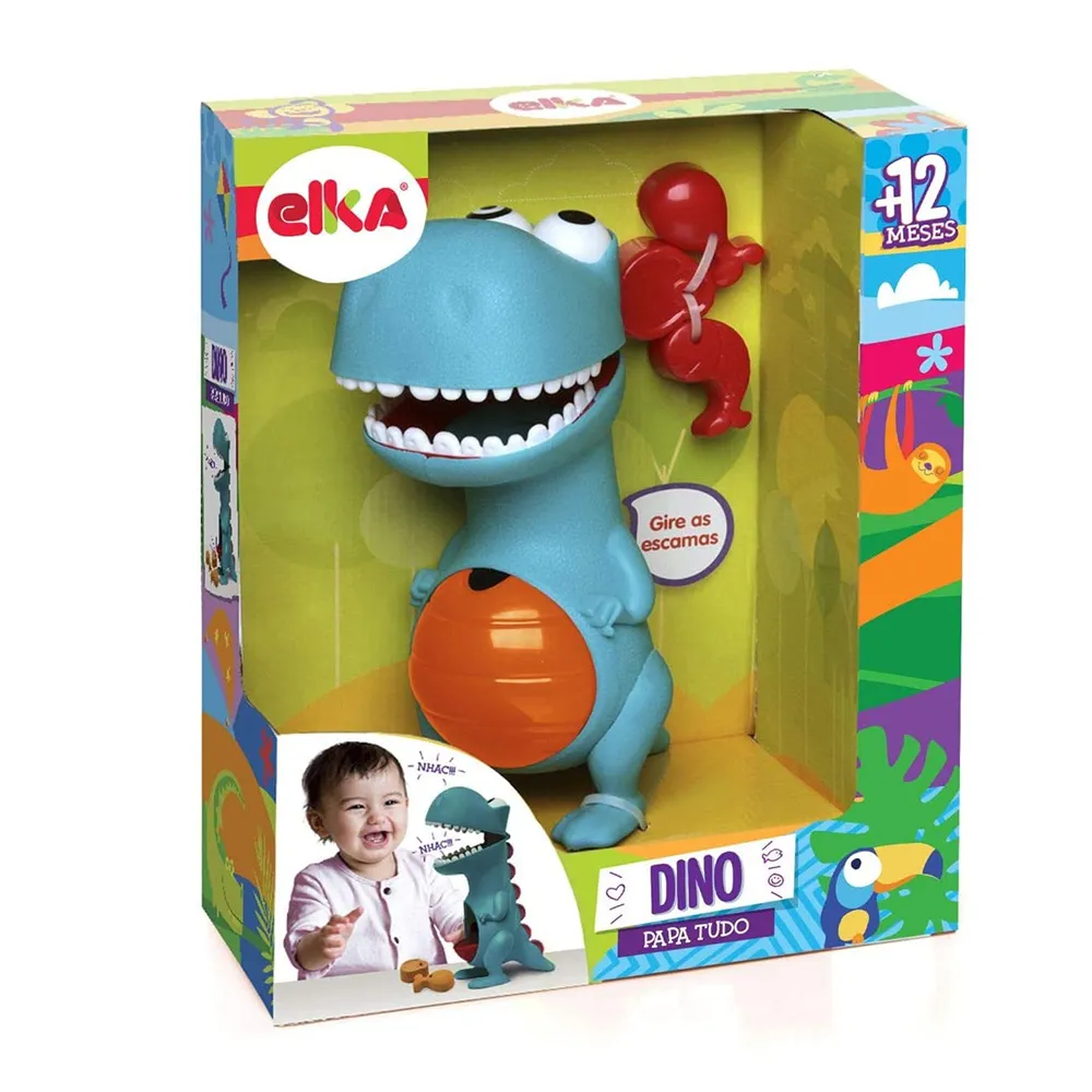 Brinquedo Dino Papa Tudo Elka 12+ Meses
