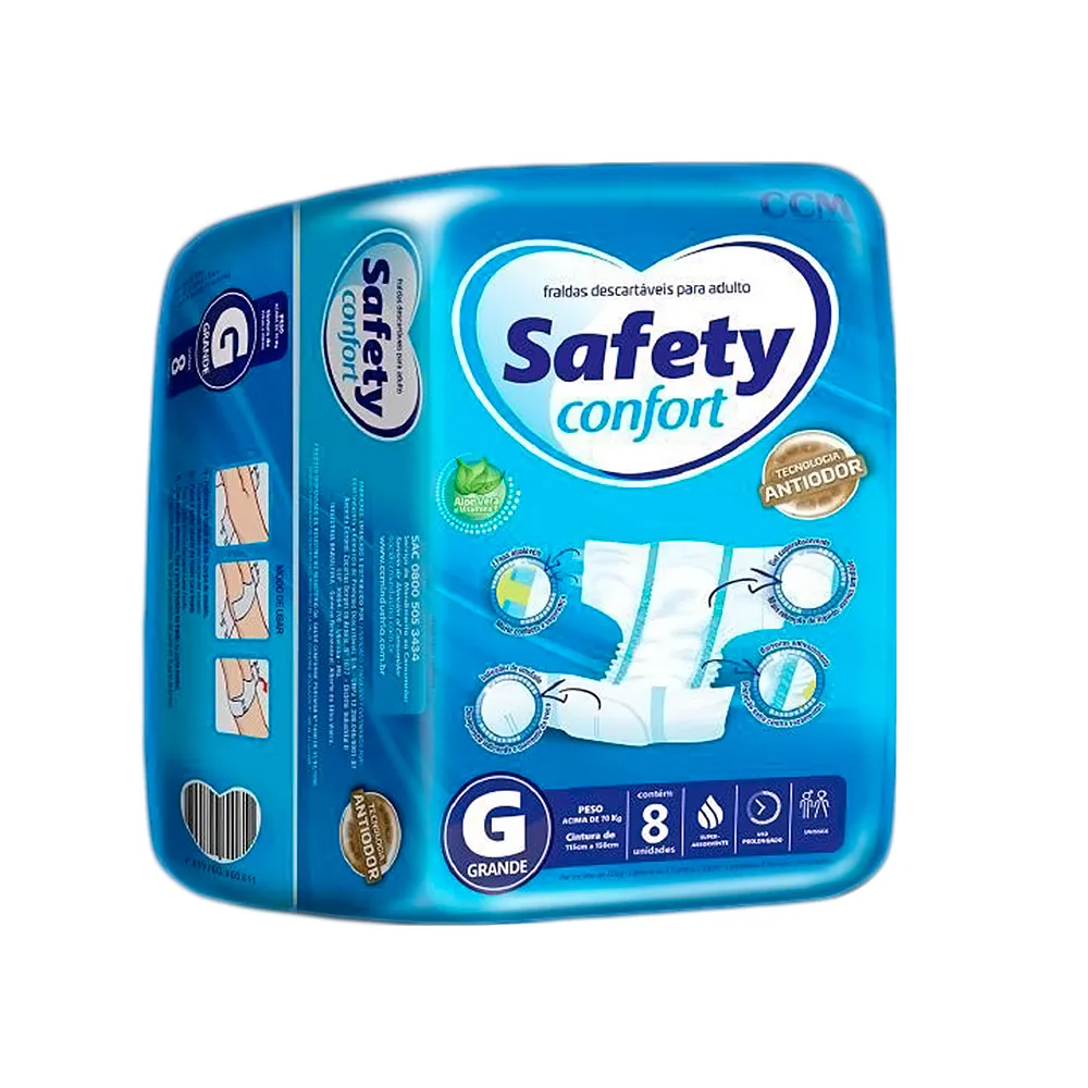 Fralda Geriátrica Safety Confort Tamanho G 8 Unidades