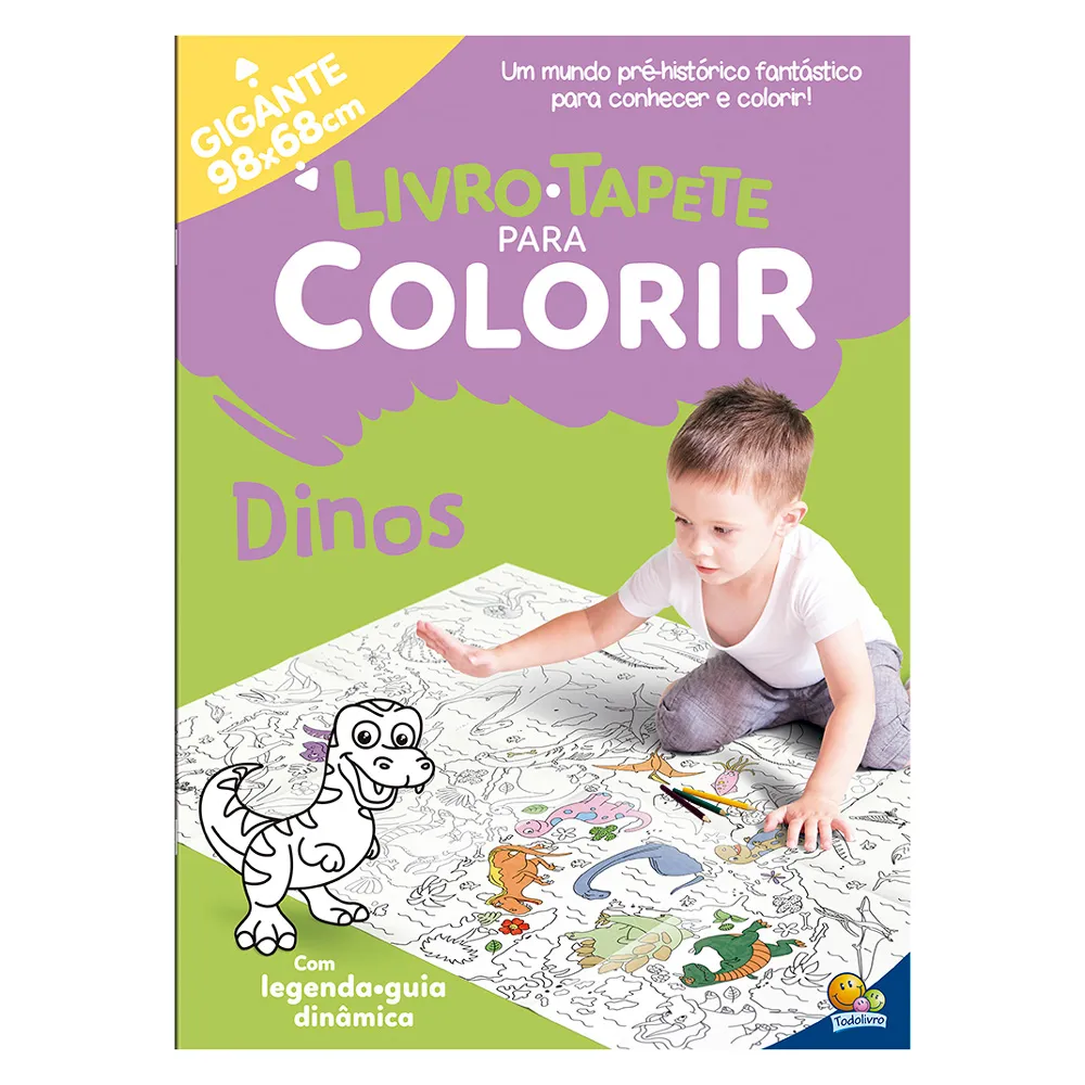 Livro Infantil Tapete para Colorir Dinos
