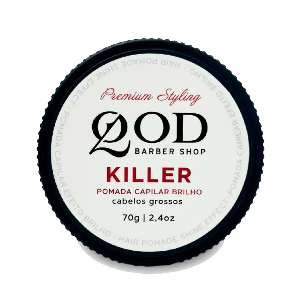 Pomada Capilar QOD Barber Shop Killer Efeito Brilho 70g