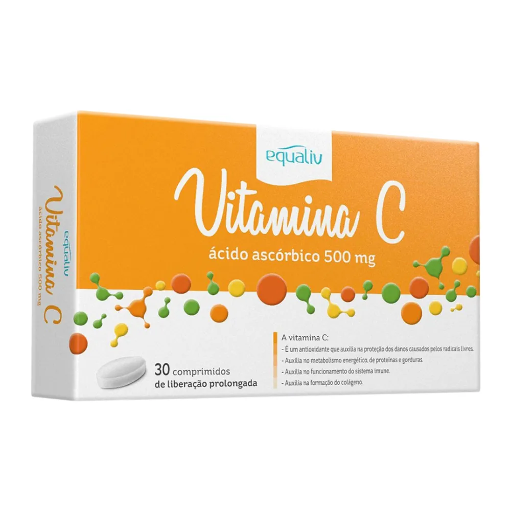 Equaliv Vitamina C 500mg com 30 Comprimidos de Liberação Prolongada