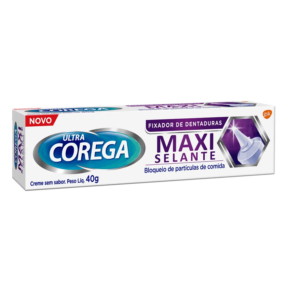 Corega Ultra Creme Fixador de Dentadura Maxi Selante Sem Sabor 40g