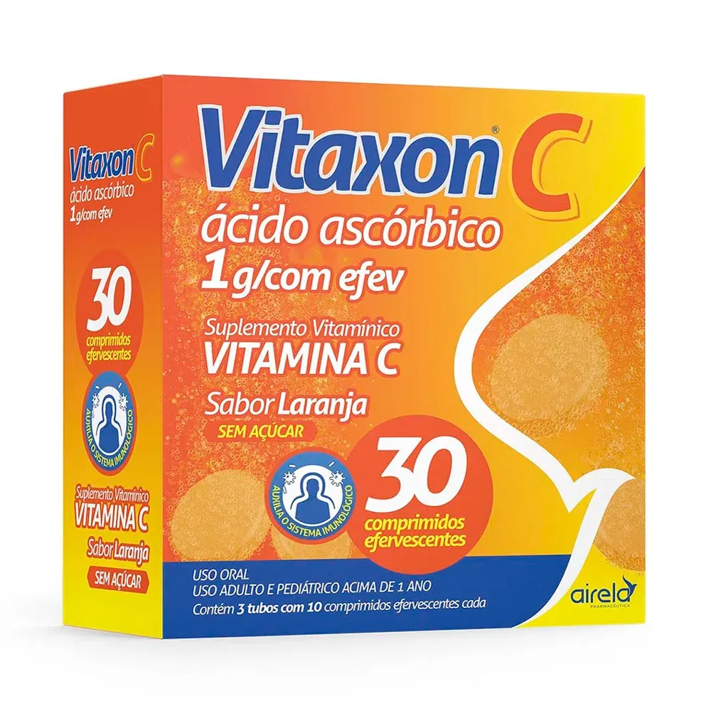 Vitaxon C 1g Sabor Laranja com 30 Comprimidos Efervescentes