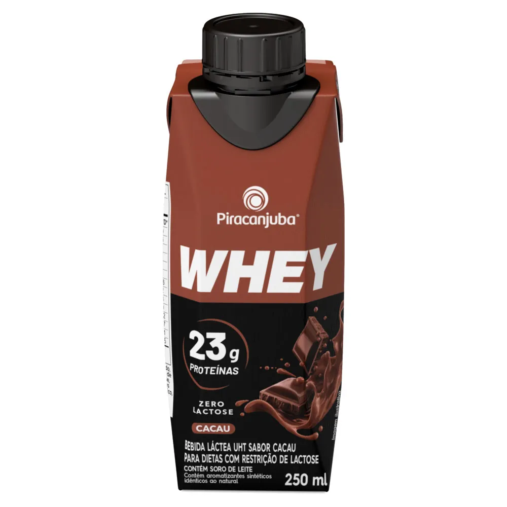 Bebida Láctea Piracanjuba Whey Zero Lactose com 23g de Proteína Sabor Cacau 250ml