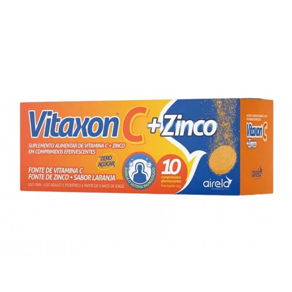 Vitaxon C + Zinco Sabor Laranja com 10 Comprimidos Efervescentes