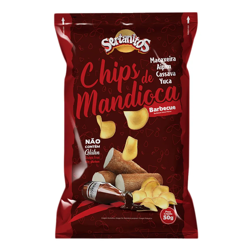 Chips de Mandioca Sertanitos Barbecue 50g
