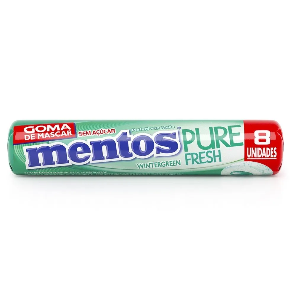 Chiclete Mentos Pure Fresh Sabor Wintergreen Sem Açúcar 8 Unidades