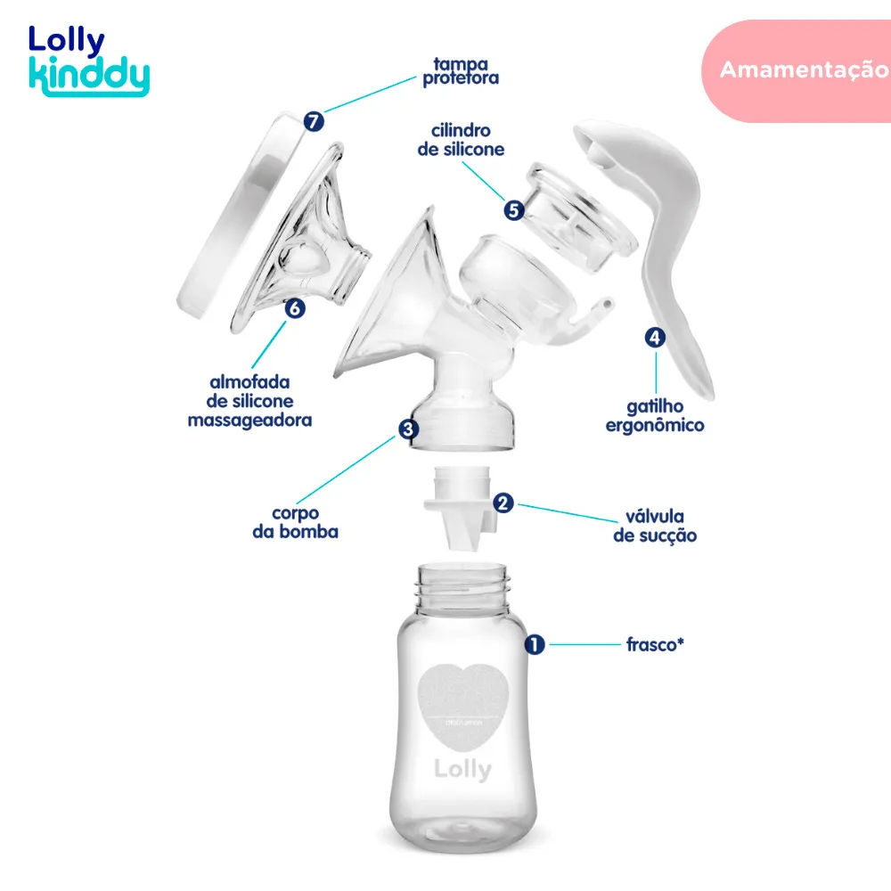 Extrator Manual de Leite Materno Lolly + Pote