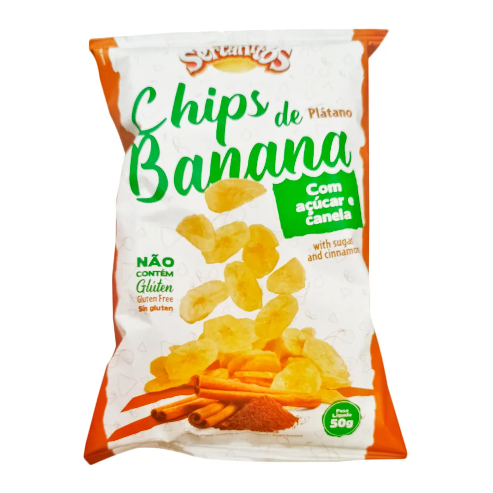 Chips Sertanitos Banana com Açúcar e Canela 50g
