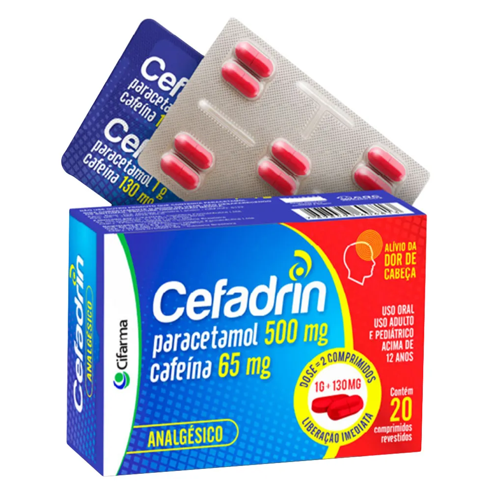 Cefadrin 500mg + 65mg com 20 Comprimidos Revestidos