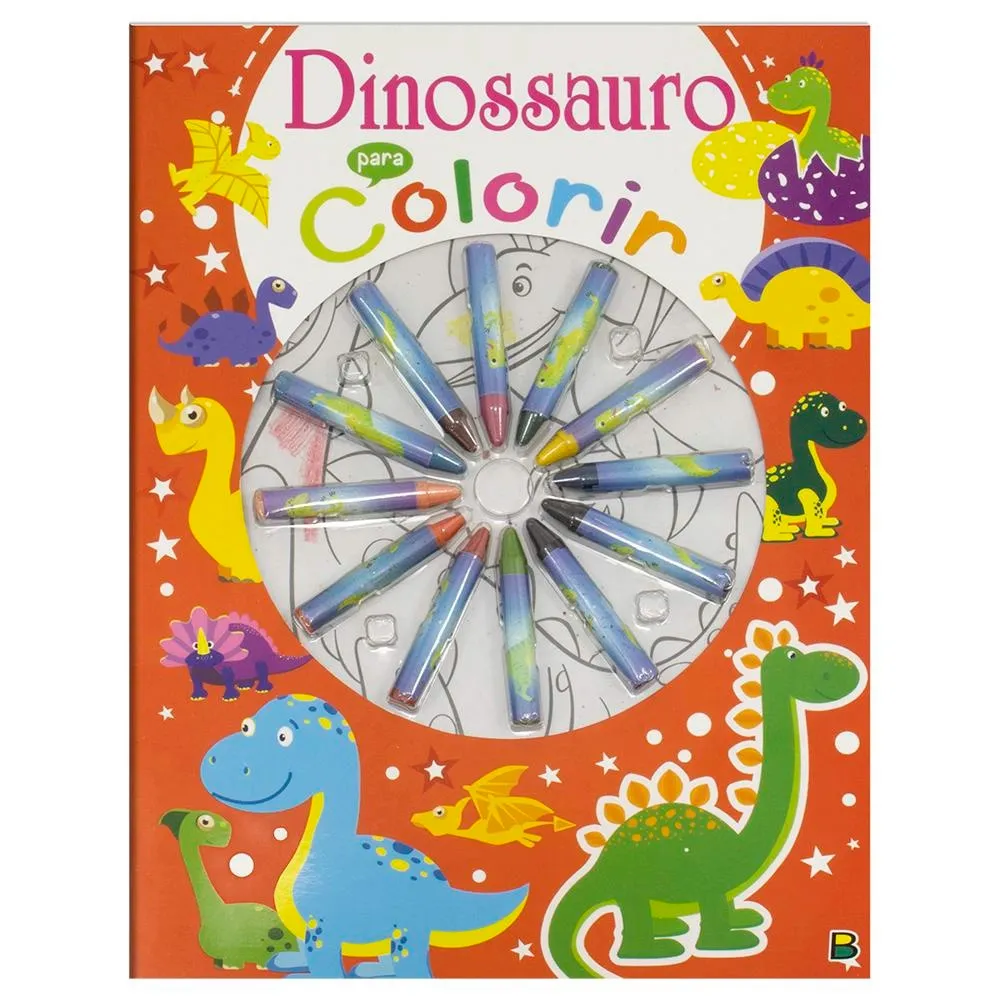 Livro Infantil Cores em Ação Dinossauro para Colorir