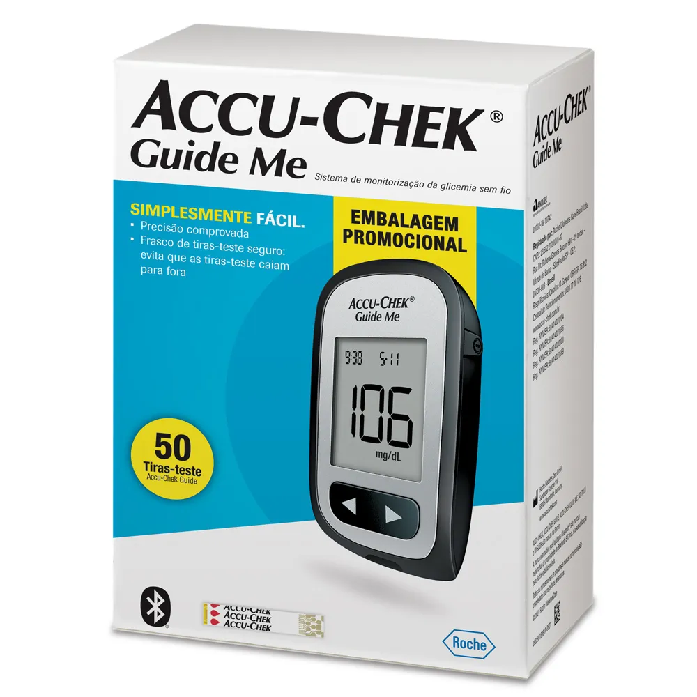 Accu-Chek Guide Me Kit Monitor de Glicemia com 50 Tiras